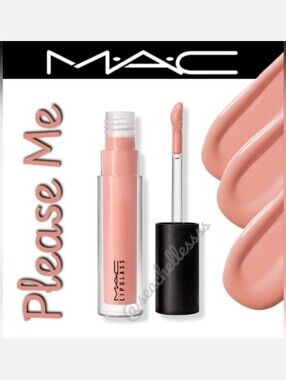 MAC Cosmetics Please Me Peachy Pink Lipglass with Glossy Finish Brand New